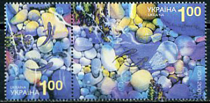 Украина _, Европа 2001, Рыбы, Медуза, 2 марки